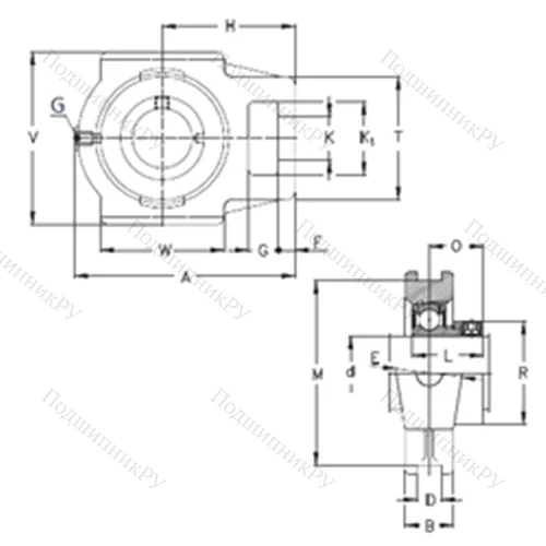 Подшипниковый узел шариковый радиальный PTUEY 40