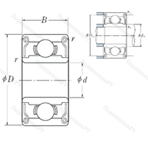 Подшипник шариковый радиальный MR 74ZZ