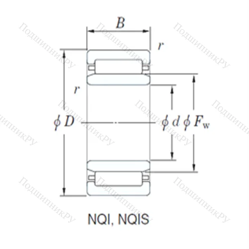 Подшипник игольчатый радиальный NQIS 25/22
