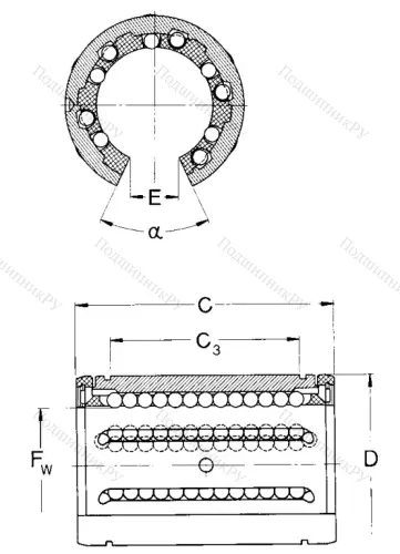 Подшипник линейный LBCT 30 A-2LS