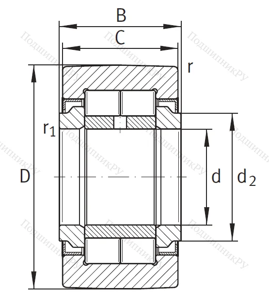 Игольчатый подшипник NUTR 50110
