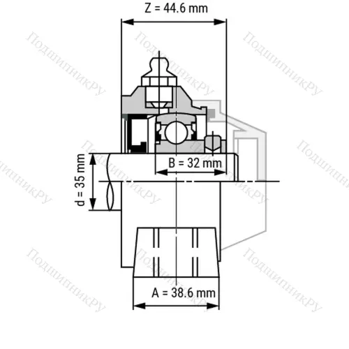 Подшипниковый узел WP-SSBP 207 - Вал: 35 мм