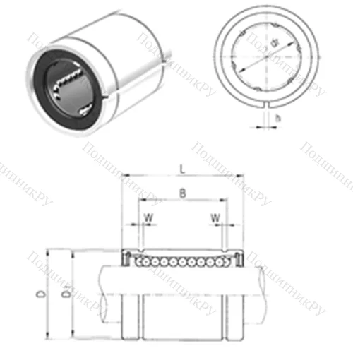 Подшипник шариковый линейный LM 16AJ
