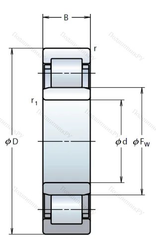 Роликовый цилиндрический подшипник NU 211 ET C 3 от производителя  NSK