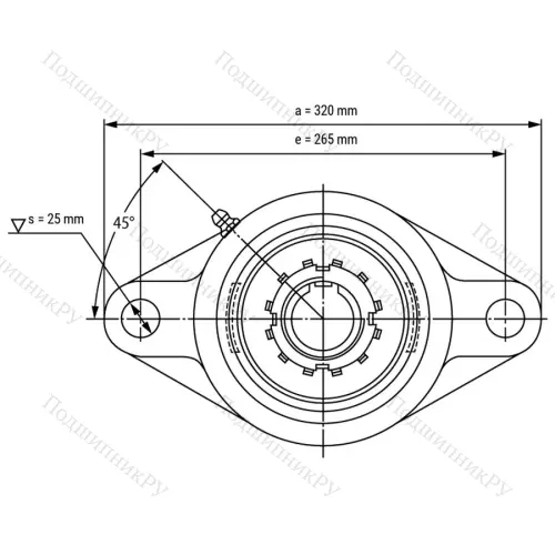 Подшипниковый узел UKFL 218+H 2318 - Вал: 80 мм