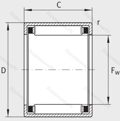 Игольчатый подшипник HK 0810 B от производителя  INA