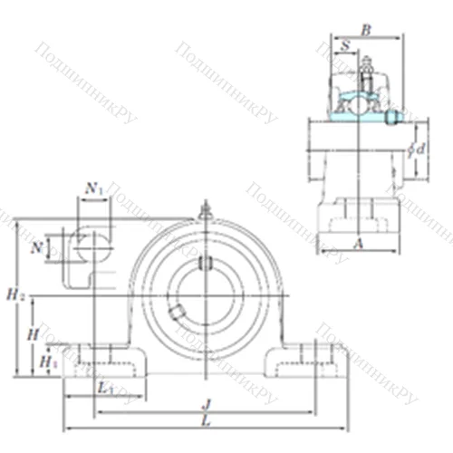 Подшипниковый узел шариковый радиальный UCP 207SC