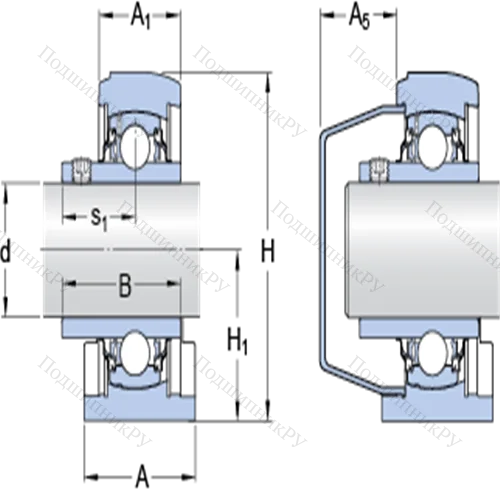 Стационарные подшипниковые узлы типа Y (литой корпус с коротким основанием, крепление стопорными винтами) SYFWK 1.7/16 LTHR