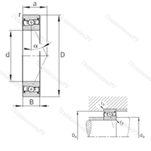 Подшипник шариковый радиально-упорный HSS 7020-E-T-P 4S