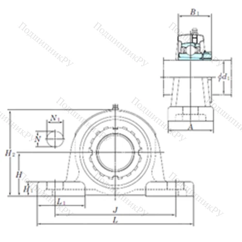 Подшипниковый узел шариковый радиальный UKPX 12
