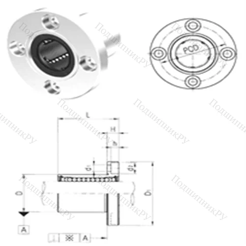 Подшипник шариковый линейный LMEF 12