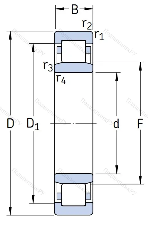 Роликовый цилиндрический подшипник NU 1022 M/C 3