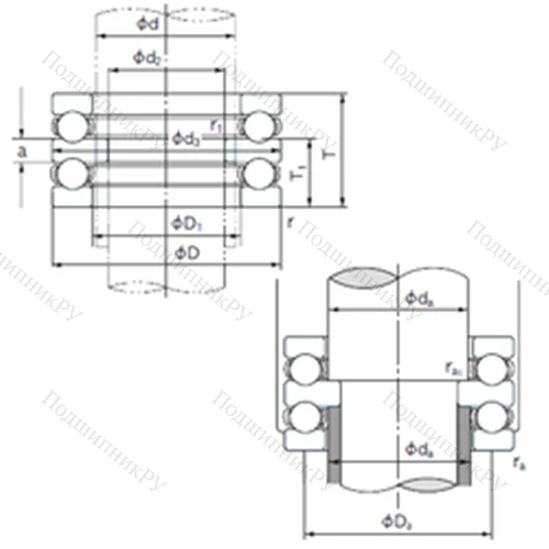 Подшипник шариковый упорный 52417