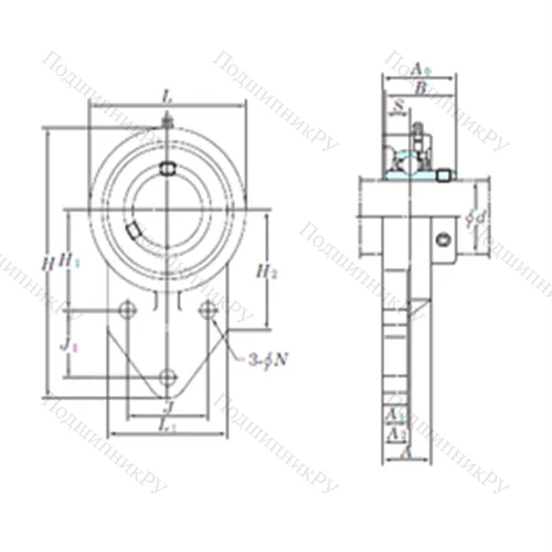 Подшипниковый узел шариковый радиальный UCFB 205