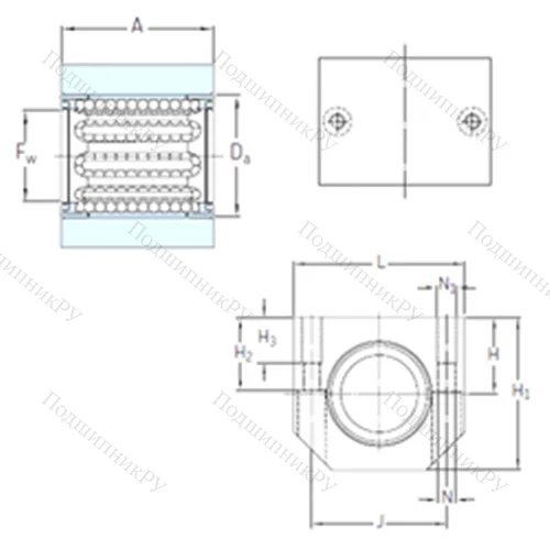 Подшипник шариковый линейный LUHR 25-2LS