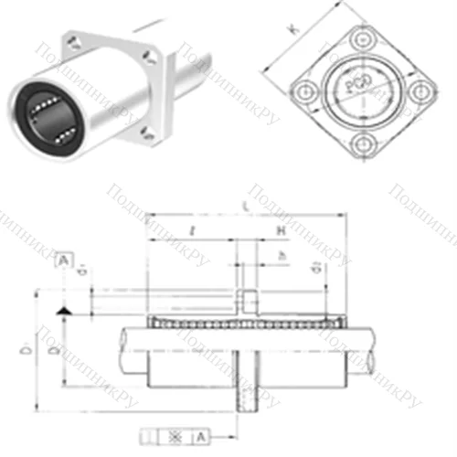 Подшипник шариковый линейный LMEKM 12
