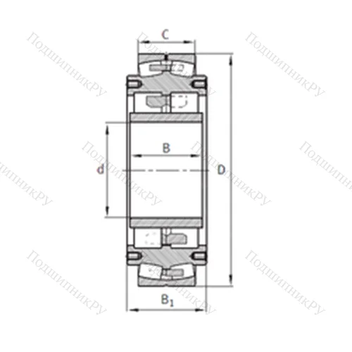 Подшипник роликовый радиальный самоцентрирующийся Z-531152.04.DRGL