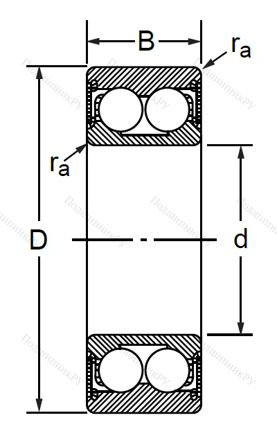 Радиально-упорный шариковый подшипник 3056215 2RS (3215 A 2RSTN)