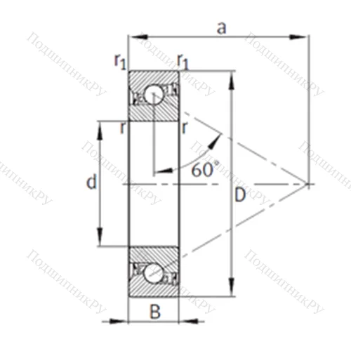 Подшипник шариковый упорно-радиальный 7602030-2RS-TVP