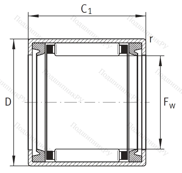 Игольчатый подшипник HK 2520 2RS