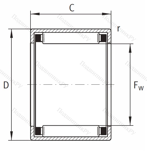Игольчатый подшипник HK 3012 B