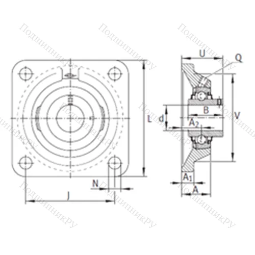 Подшипниковый узел шариковый радиальный RCJY 30-JIS