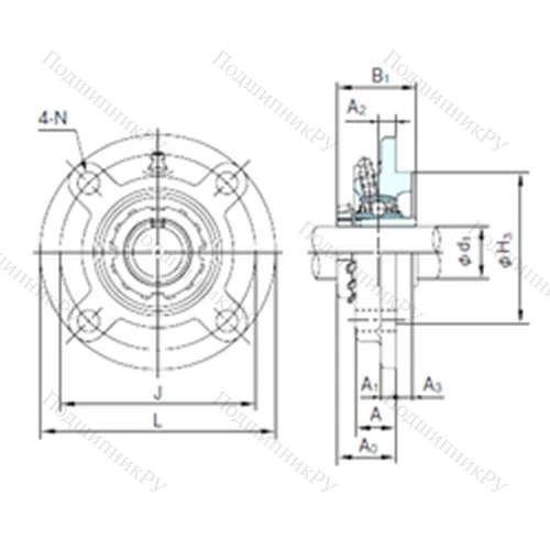 Подшипниковый узел шариковый радиальный UKFC 215+H 2315