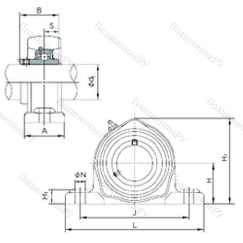 Подшипниковый узел шариковый радиальный UCPK 213