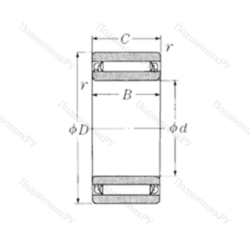 Подшипник игольчатый радиальный NAF 609030