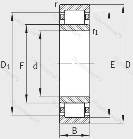 Роликовый цилиндрический подшипник NU 2214 E XL TVP 2 от производителя  FAG