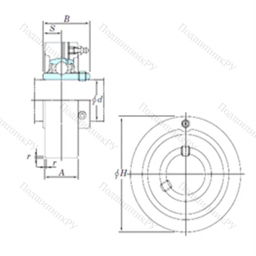Подшипниковый узел шариковый радиальный UCC 314-44