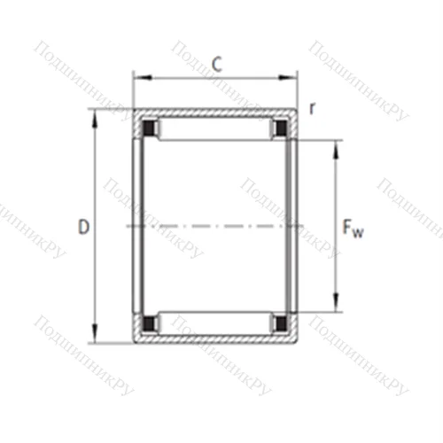 Подшипник игольчатый радиальный SCE 186