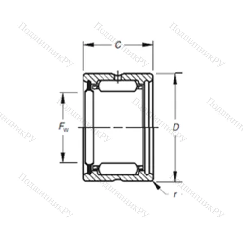 Подшипник игольчатый радиальный HJ-283720RS