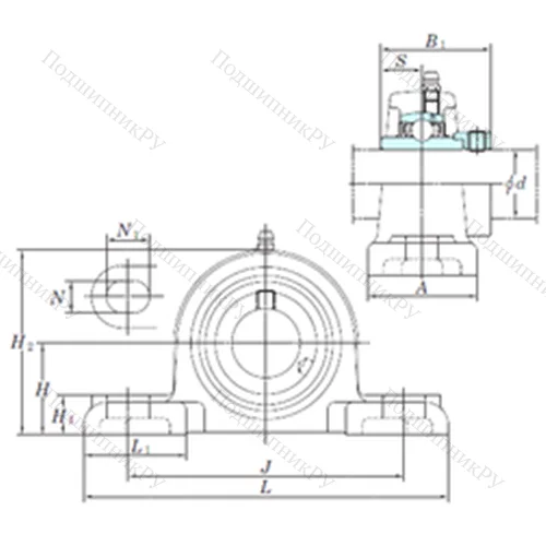 Подшипниковый узел шариковый радиальный NAPK 201