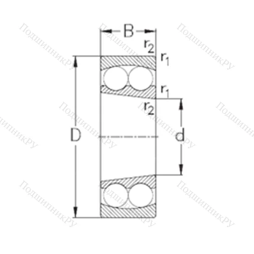 Подшипник шариковый радиальный самоцентрирующийся 1219-K
