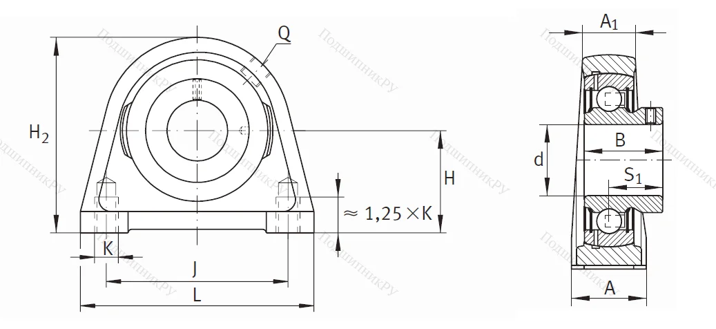 Подшипниковый узел PSHEY 30-XL-N