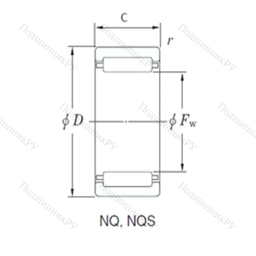 Подшипник игольчатый радиальный NQ 506525