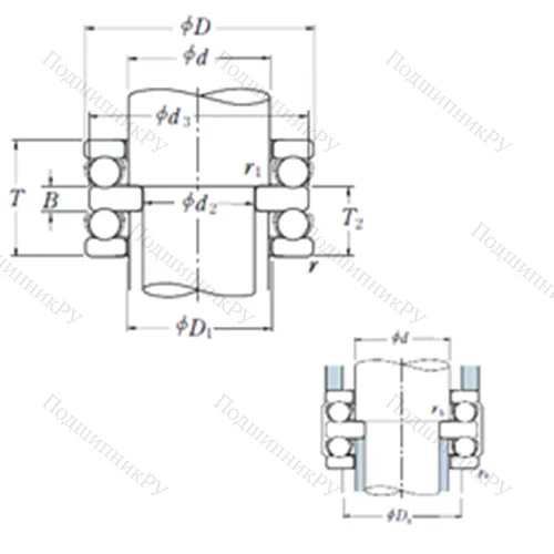 Подшипник шариковый упорный 52411 от производителя  NSK