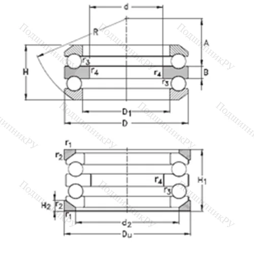 Подшипник шариковый упорный 54324-MP+U 324