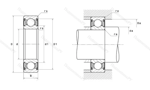 Низкотемпературный подшипник 6007 LTZZ от производителя  SNR