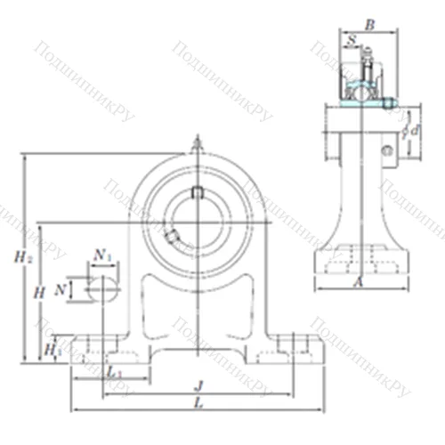 Подшипниковый узел шариковый радиальный UCPH 207-23