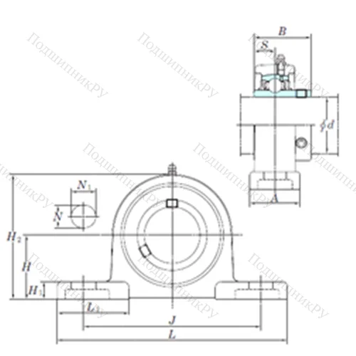 Подшипниковый узел шариковый радиальный UCSP 205H 1S 6