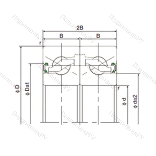 Подшипник шариковый упорно-радиальный спаренный 15TAB 04DF-2NK