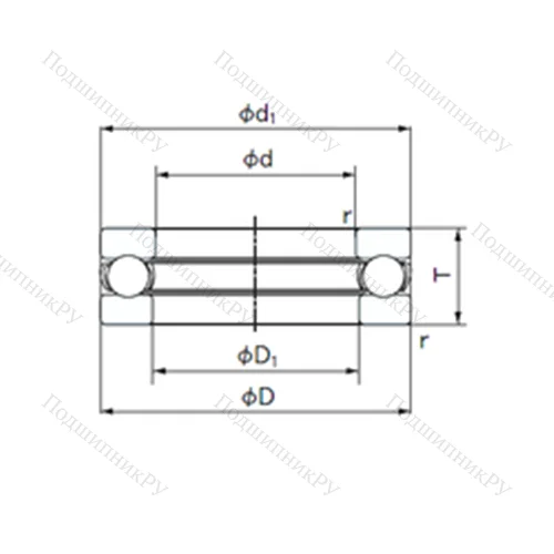 Подшипник шариковый упорный 2911
