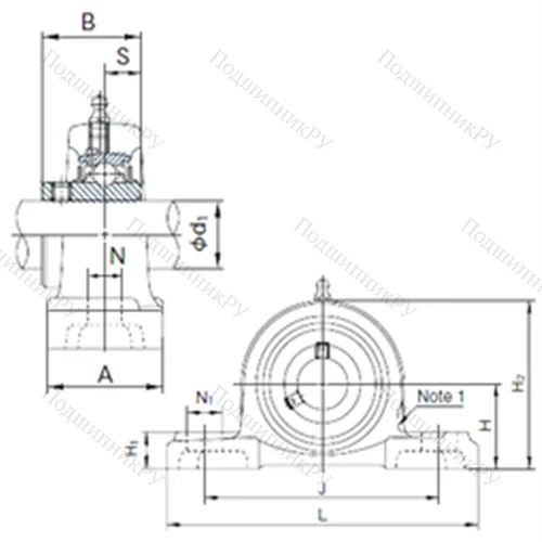 Подшипниковый узел шариковый радиальный UCPX 07