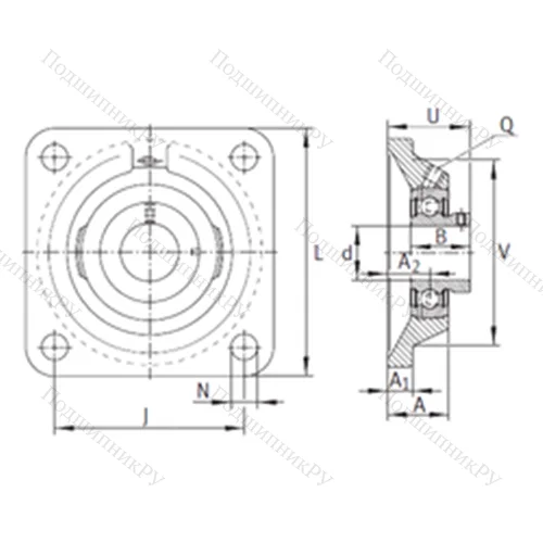 Подшипниковый узел шариковый радиальный PCJY 20-N