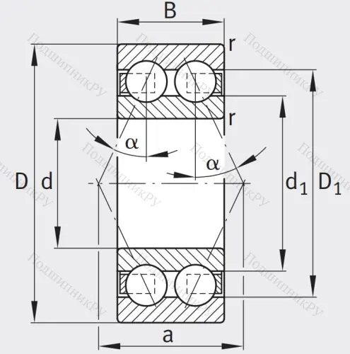 Двухрядный шариковый подшипник 3209 BD XL TVH от производителя  FAG