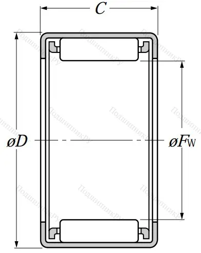 Игольчатый подшипник HK 1816