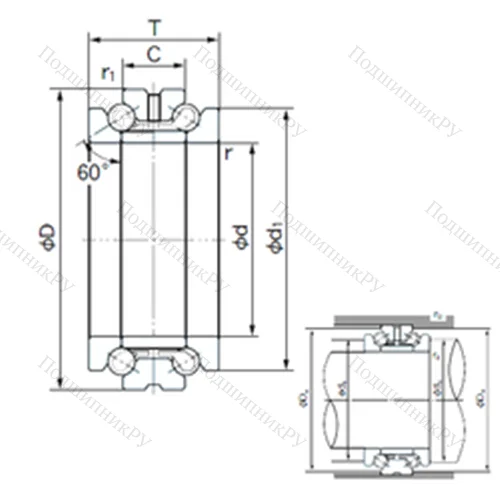 Подшипник шариковый упорно-радиальный 70TAD 20