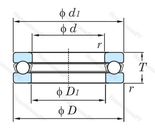 Упорный шариковый подшипник 51201
